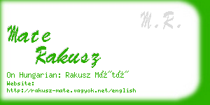 mate rakusz business card